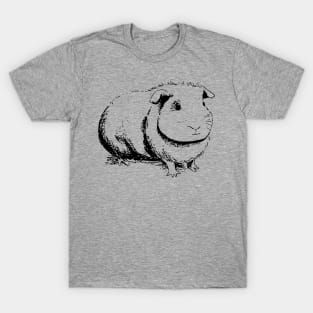 Guinea Pig Charcoal Funny Cute T-Shirt